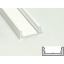 2 Metri Profilo Barra Alluminio Anodizzato Standard 17,4X7mm Colore Bianco Interno 12mm
