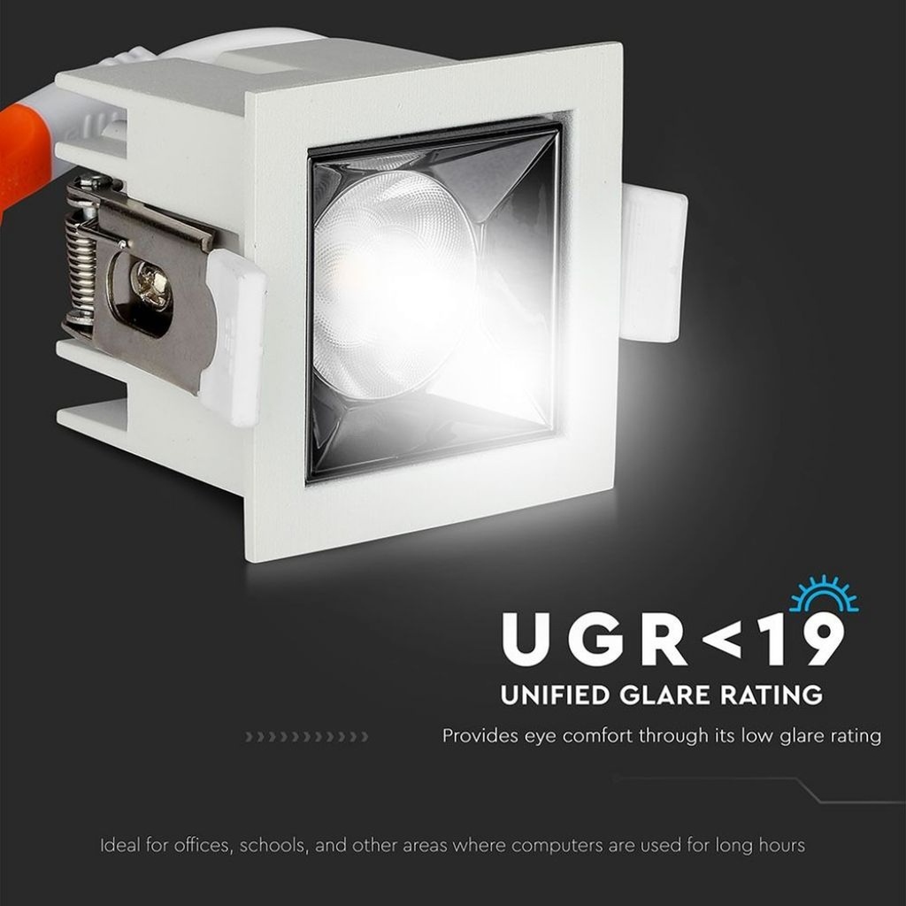 Faretto LED Quadrato da Incasso 4W Samsung UGR<19, 320 lm, Fascio 38° - FP4414C