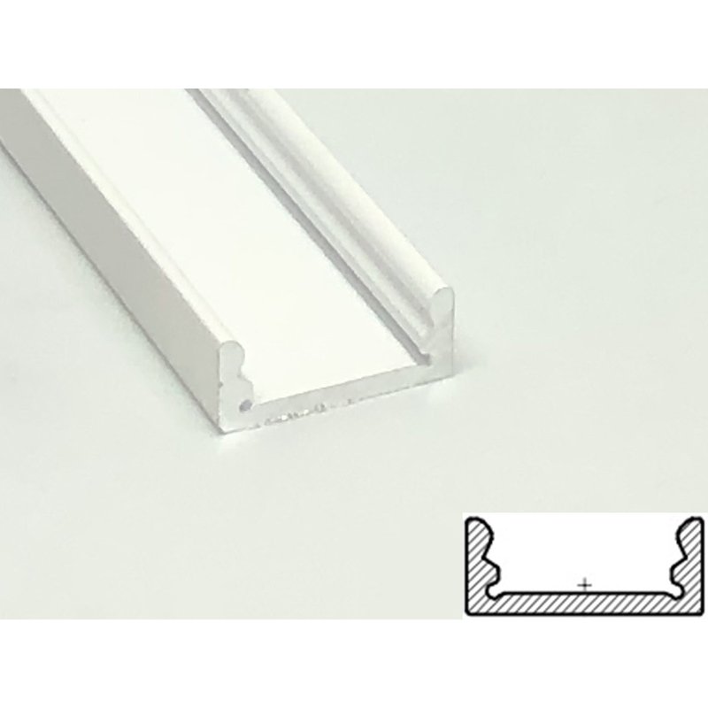 3 Metri Profilo Barra Alluminio Anodizzato Standard 17,4X7mm Colore Bianco Interno 12mm