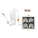Faretto LED Quadrato da Incasso 16W Samsung UGR<19, 1280 lm, Fascio 38° - FP4444C