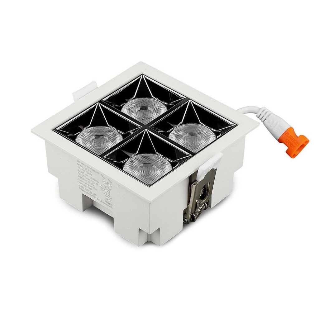 Faretto LED Quadrato da Incasso 16W Samsung UGR<19, 1280 lm, Fascio 38° - FP4444C