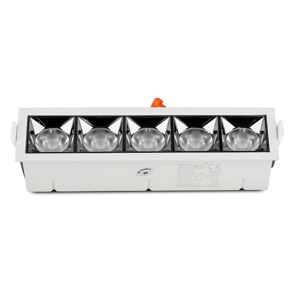 Faretto LED Rettangolare da Incasso 20W Samsung UGR<19, 1600 lm, Fascio 38° - FP4454F