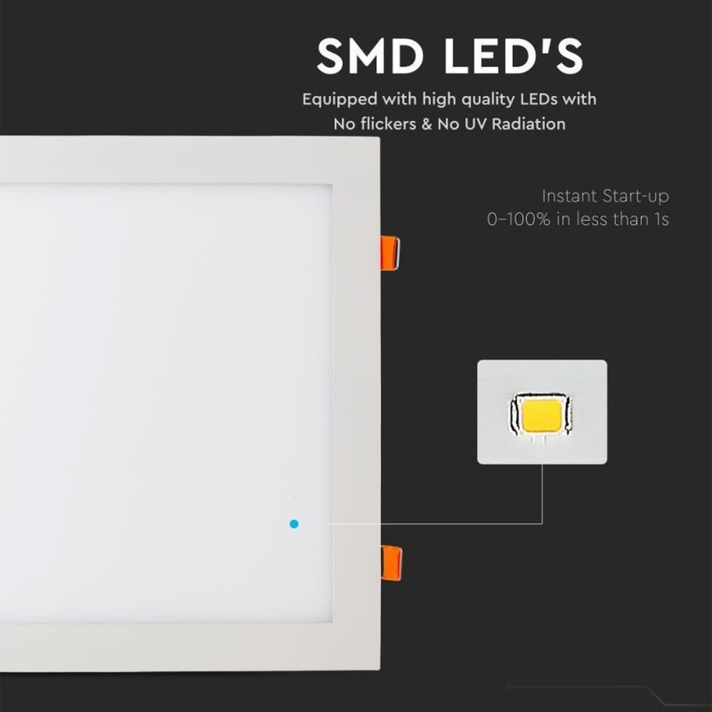Mini Pannello LED Quadrato da Incasso 24W, 2000 lm, 300x300 mm - FP4124C