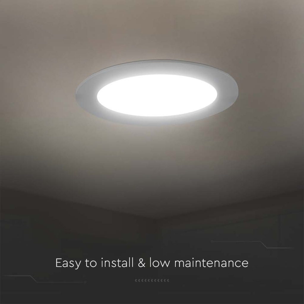 Mini pannello LED Rotondo da Incasso 6W, 660 lm, Foro 107–112 mm - FP0106C