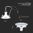 3 PZ Portafaretto LED da Incasso Rotondo con Faretto GU10 5W, Bianco - FP8881N