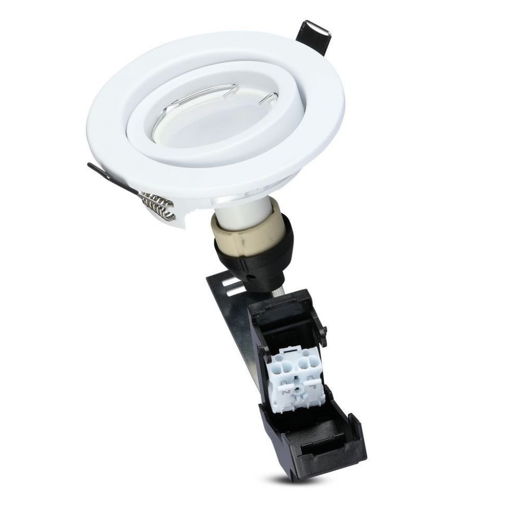 3 PZ Portafaretto LED da Incasso Rotondo con Faretto GU10 5W, Bianco - FP8881N