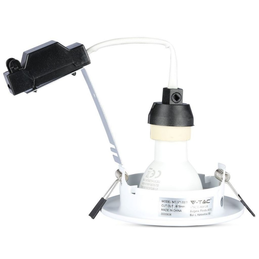 3 PZ Portafaretto LED da Incasso Rotondo con Faretto GU10 5W, Bianco - FP8881N