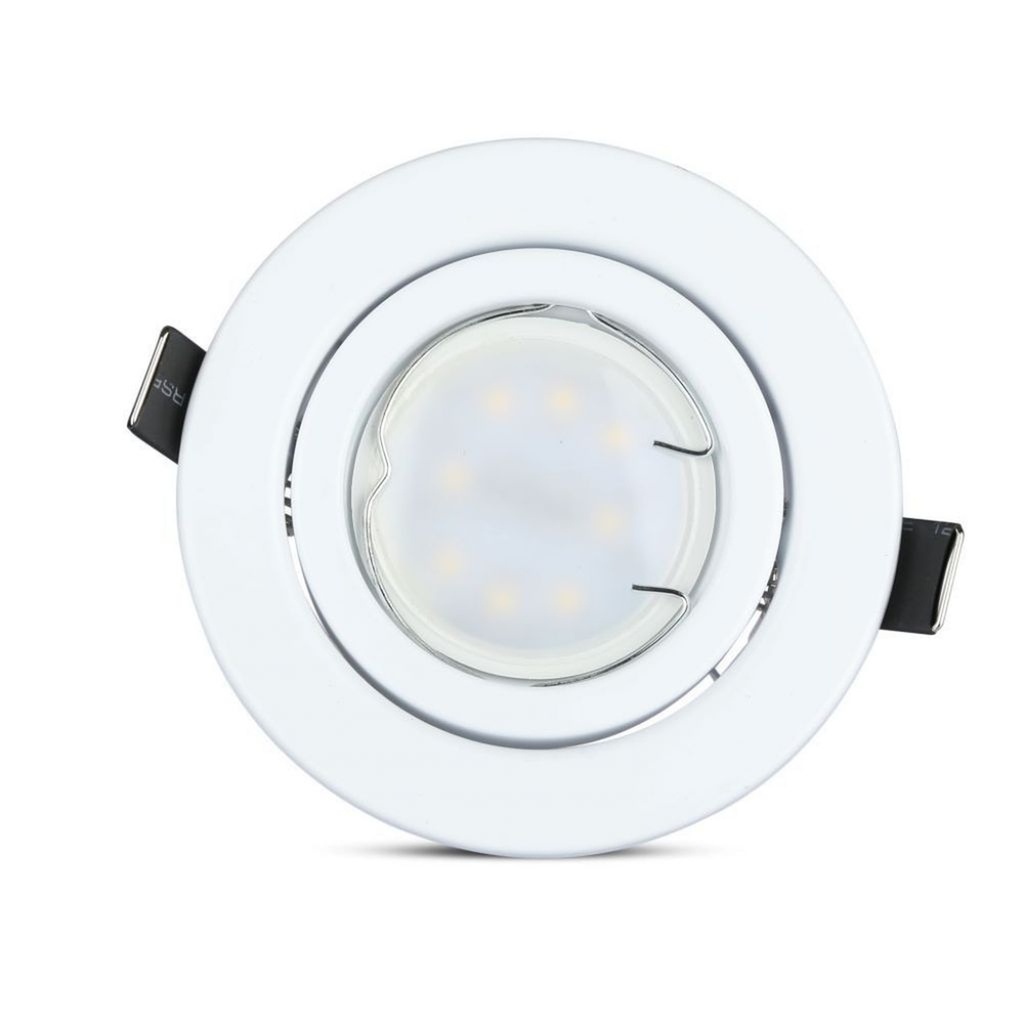 3 PZ Portafaretto LED da Incasso Rotondo con Faretto GU10 5W, Bianco - FP8881N