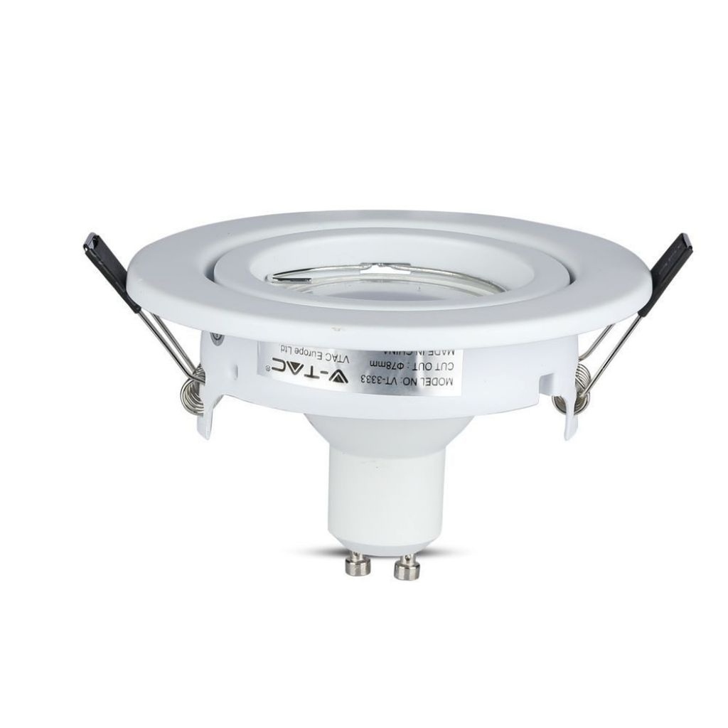 3 PZ Portafaretto LED da Incasso Rotondo con Faretto GU10 5W, Bianco - FP8881N
