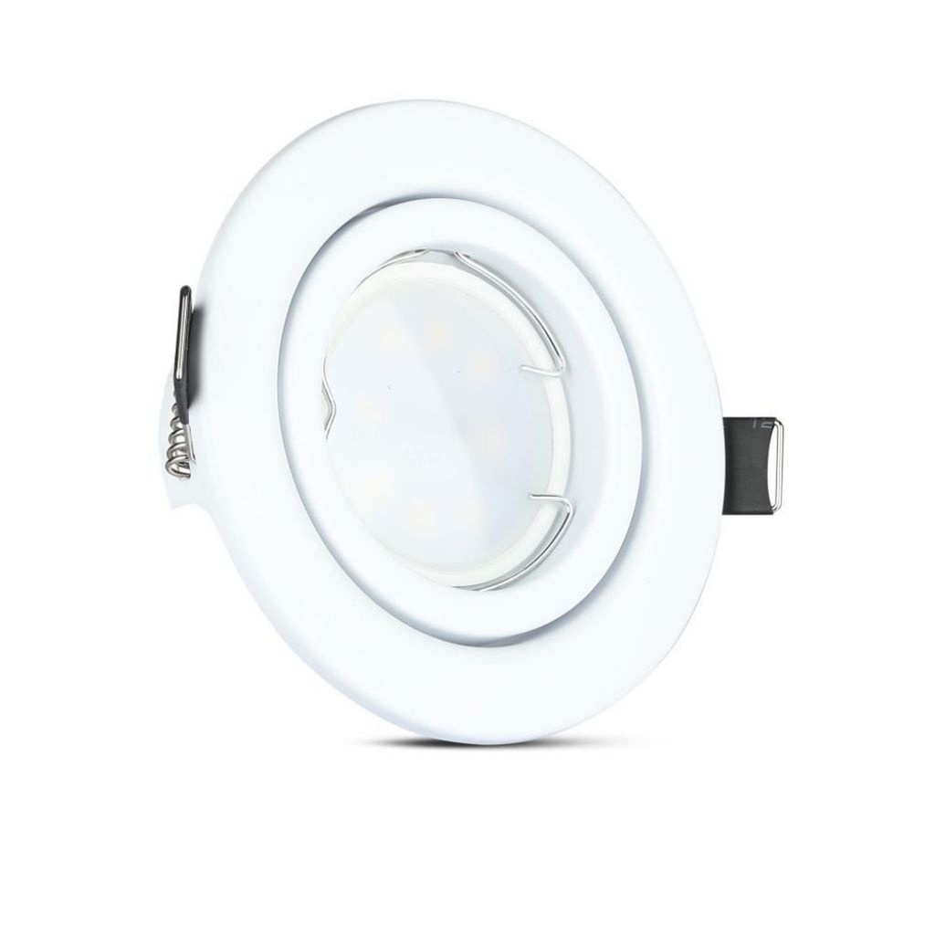 3 PZ Portafaretto LED da Incasso Rotondo con Faretto GU10 5W, Bianco - FP8881N