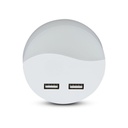 Segnapasso LED Rotondo Samsung 0,45W con Sensore Crepuscolare e USB 2A, 60 mm - FP0505C