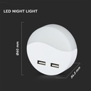 Segnapasso LED Rotondo Samsung 0,45W con Sensore Crepuscolare e USB 2A, 60 mm - FP0505C