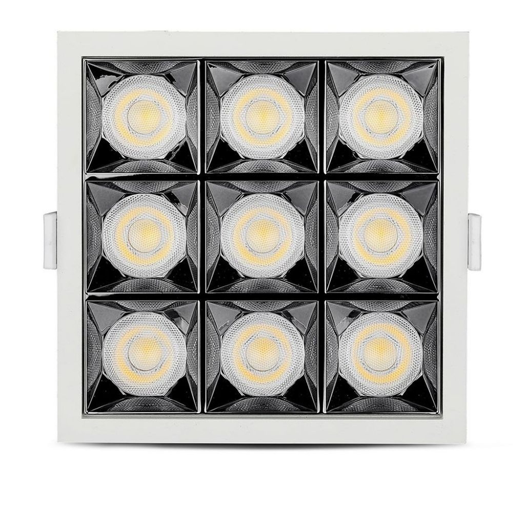 Faretto LED Quadrato da Incasso 36W (9*4W) Samsung UGR<19, 2880 lm, Fascio 38° - FP4494C
