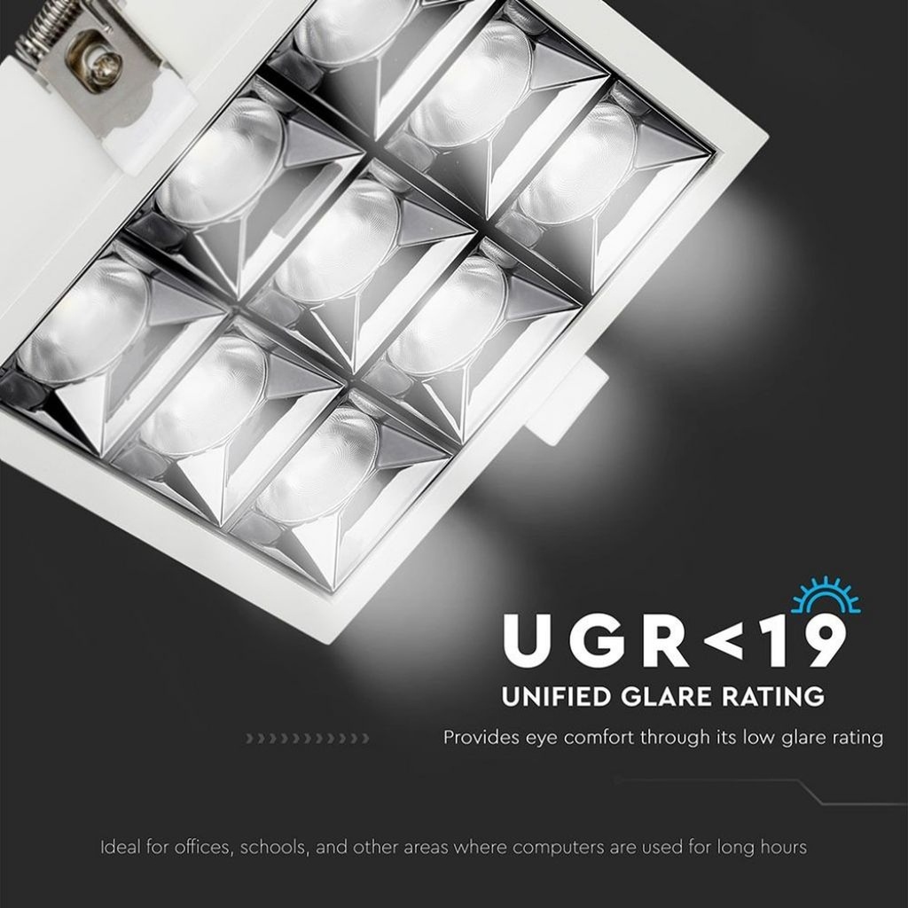 Faretto LED Quadrato da Incasso 36W (9*4W) Samsung UGR<19, 2880 lm, Fascio 38° - FP4494C