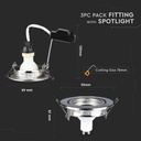 3 PZ Faretti LED Incasso Rotondo Orientabile 5W Carcassa Nichel Satinato con Lampada GU10 Sostituibile - FP8884C