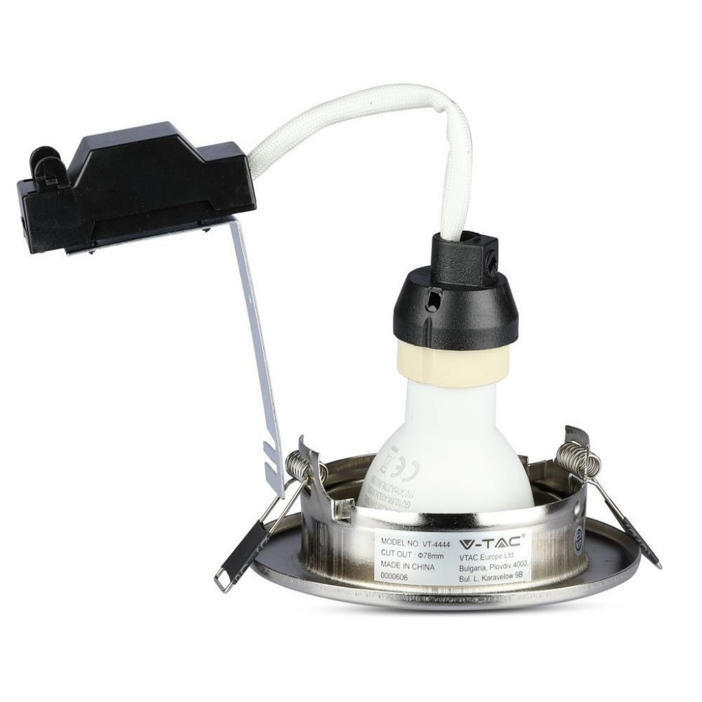 3 PZ Faretti LED Incasso Rotondo Orientabile 5W Carcassa Nichel Satinato con Lampada GU10 Sostituibile - FP8884C