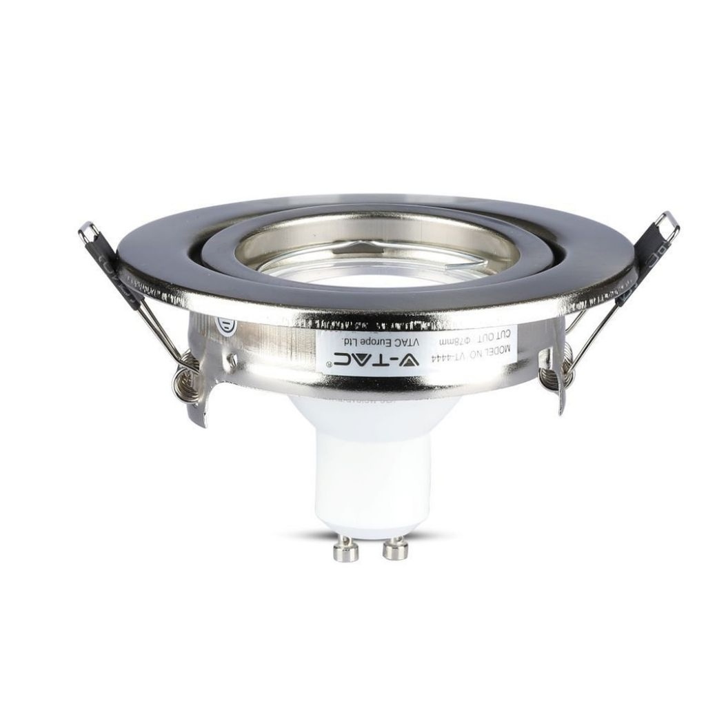 3 PZ Faretti LED Incasso Rotondo Orientabile 5W Carcassa Nichel Satinato con Lampada GU10 Sostituibile - FP8884C
