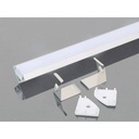 2 Metri Profilo Barra Alluminio Angolare 45 Gradi Colore Bianco 18,8X18,8mm Interno 12mm