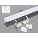 3 Metri Profilo Barra Alluminio Angolare 45 Gradi Colore Bianco 18,8X18,8mm Interno 12mm