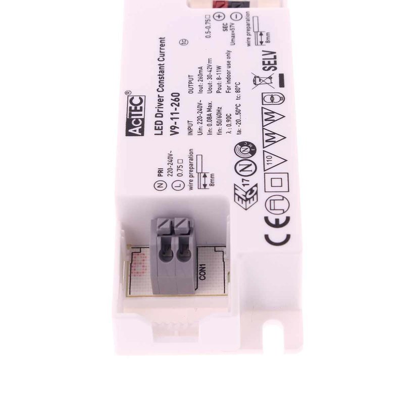 Driver LED Corrente Costante V9, Input 220-240V AC, correnti 260-1400mA