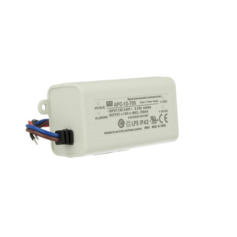 Led Driver CC MW MEAN WELL Serie APC Trasformatore Corrente Costante IP42 - MW-APC-12-700