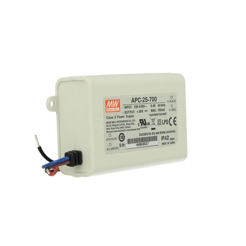 Led Driver CC MW MEAN WELL Serie APC Trasformatore Corrente Costante IP42 - MW-APC-25-700