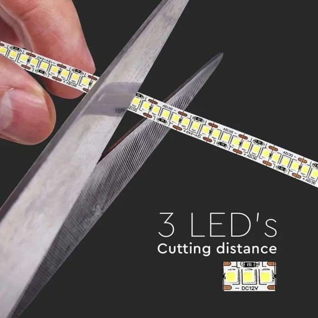 Striscia LED V-TAC SMD 2835 12V, 20W/m 240 LED/m, 5m IP20 passo 10mm - BL1812C