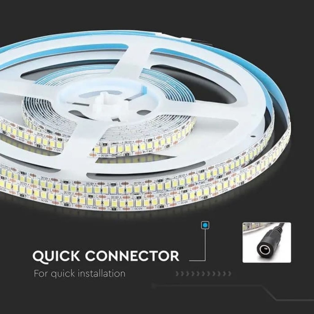 Striscia LED V-TAC SMD 2835 12V, 20W/m 240 LED/m, 5m IP20 passo 10mm - BL1812C