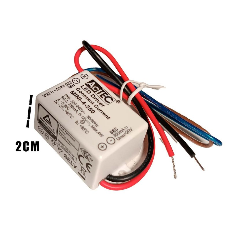 Mini Led Driver IP65 Corrente Costante Disponibile 4W 6W 12W - AT-MINI-4-350