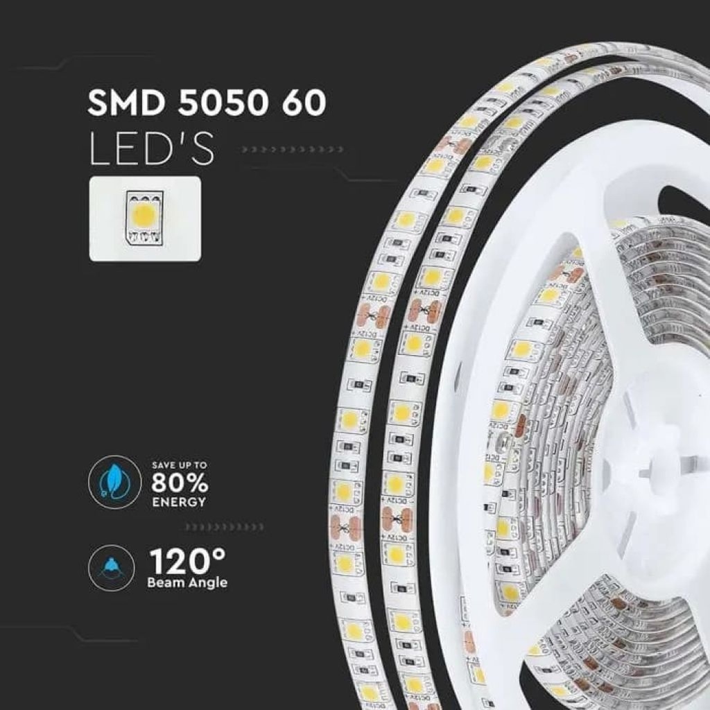 Striscia LED SMD 5050 12V, 11W/m 300 LED, bobina 5m IP20 - BL5050C