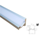 2 Metri Profilo Barra Alluminio Angolare 30/60 Gradi Colore Bianco 20X16mm Interno 12mm