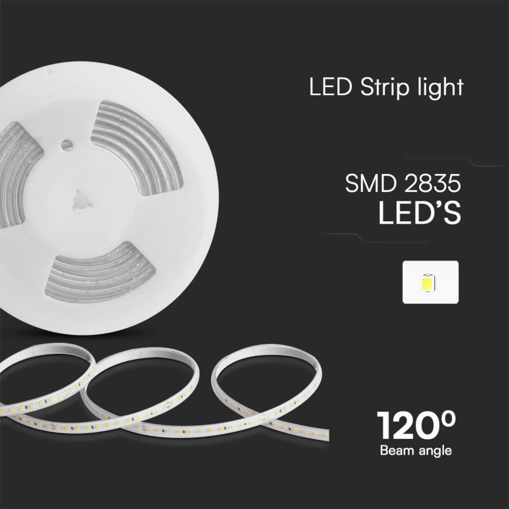 Striscia LED SMD 2835 220V 11W/m IP65, Bobina 10m con Spina Schuko - SL23727