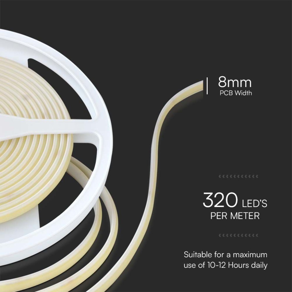 Striscia LED 24V 10W/m IP67, Bobina 5m Larghezza 10mm Taglio 50mm - SL24310C