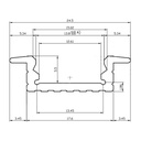 2 Metri Profilo Barra Alluminio Da Incasso Colore Bianco 24,5X7mm Interno 12mm