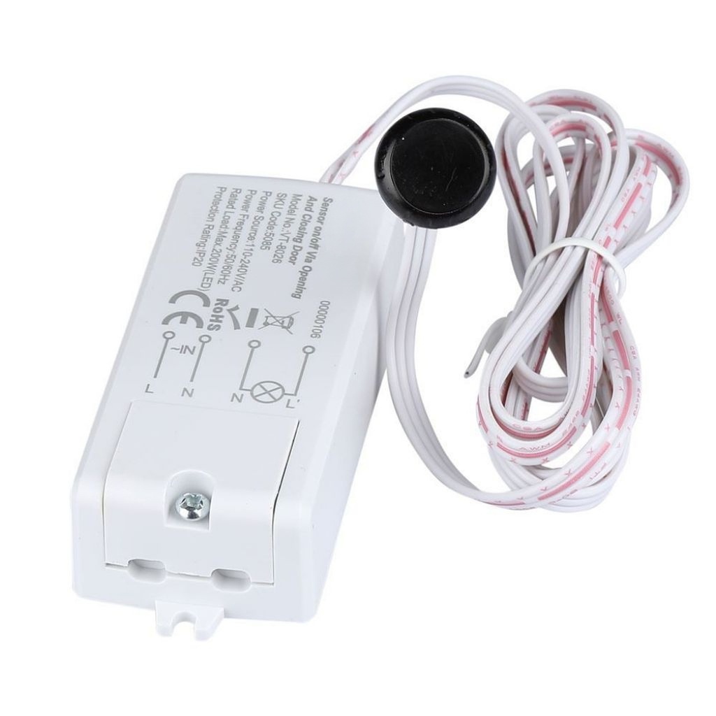 Sensore Apertura Porta Anta On Off Door Sensor Switch 220V Max 200W Per Lampada Led SKU-5085
