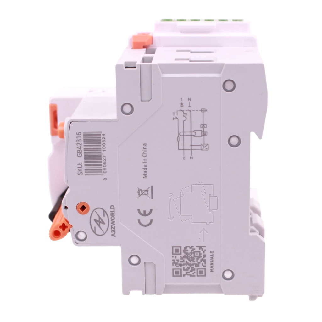 RCBO Interruttore Magnetotermico Differenziale Con Riarmo Automatico Tipo B Curva C 1P+N 2M 6000A 30mA AC 230V 3 Tentativi Disponibili 16A 20A 25A 32A 40A - GB42316RA
