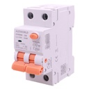 RCBO Doppia Leva, Interruttore Magnetotermico Differenziale Tipo A Curva C 1P+N 2M 6000A 30mA AC 230V IP20 IEC61009-1 GYR9NM, Disponibili 40A 50A 63A - GB65340