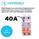 RCBO Doppia Leva, Interruttore Magnetotermico Differenziale Tipo A Curva C 1P+N 2M 6000A 300mA AC 230V IP20 IEC61009-1 GYR9NM, Disponibili 40A 50A 63A - GB65640