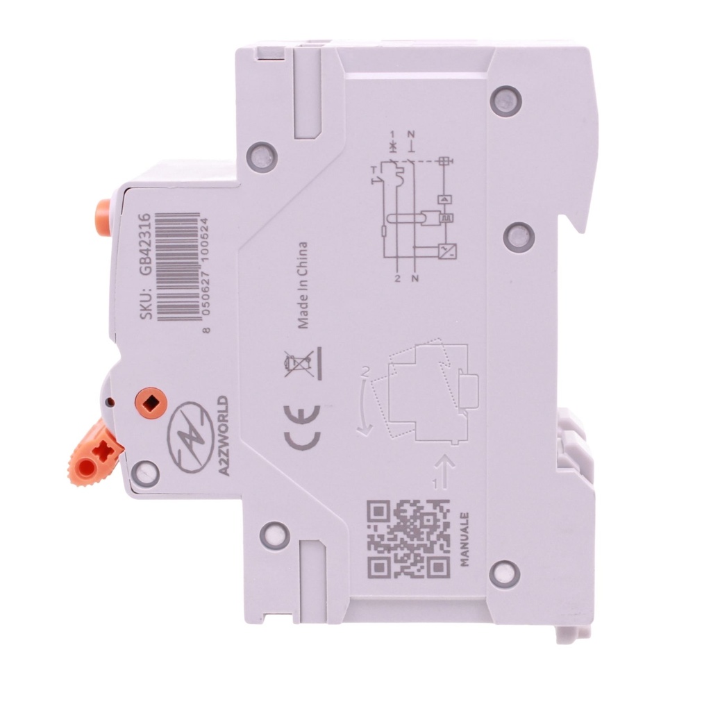 RCBO Interruttore Magnetotermico Differenziale Tipo B Curva C 1P+N 2M 6000A 30mA AC 230V IP20 Disponibili 16A 20A 25A 32A 40A - GB42316