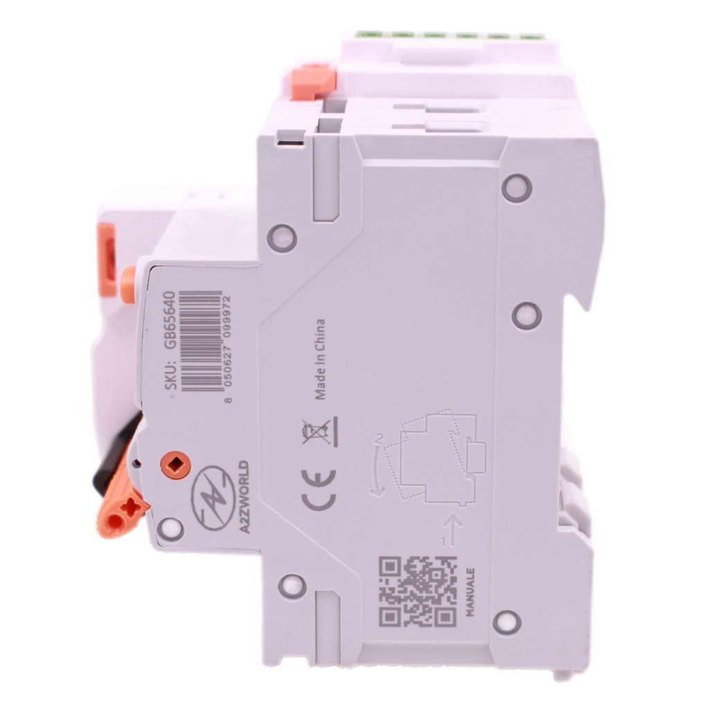 RCBO Interruttore Magnetotermico Differenziale Con Riarmo Automaico, Tipo A Curva C 1P+N 3M 6000A 300mA C40A AC 230V IP20 IEC61009-1 GYR9NM, 3 Tentativi (10s/60s/300s), Corrente Disponibili 40A 50A 63A - GB65640RA