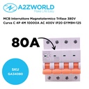 MCB Interruttore Magnetotermico Trifase 380V Curva C 4P 4M 10000A AC 400V IP20 GYM9H-125, Disponibili 80A 100A 125A - GA34080