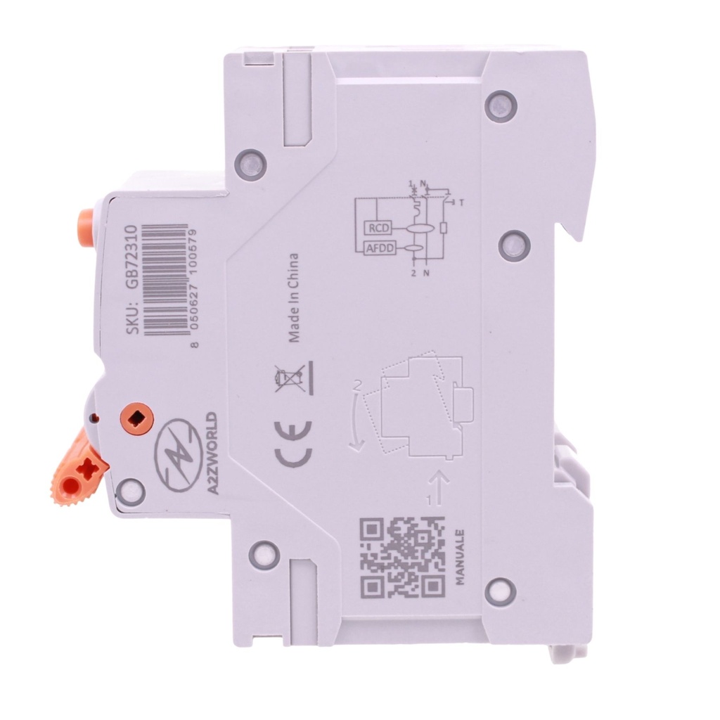 AFDD+RCBO Interruttore Antiincendio, Magnetotermico Differenziale con Rilevamento Di Arco Elettrico, Tipo A Curva C, 1P+N 2M 6000A 30mA, AC 220V Doppia Leva IEC61009-1, 10A 16A 20A 25A 32A 40A - GB72310