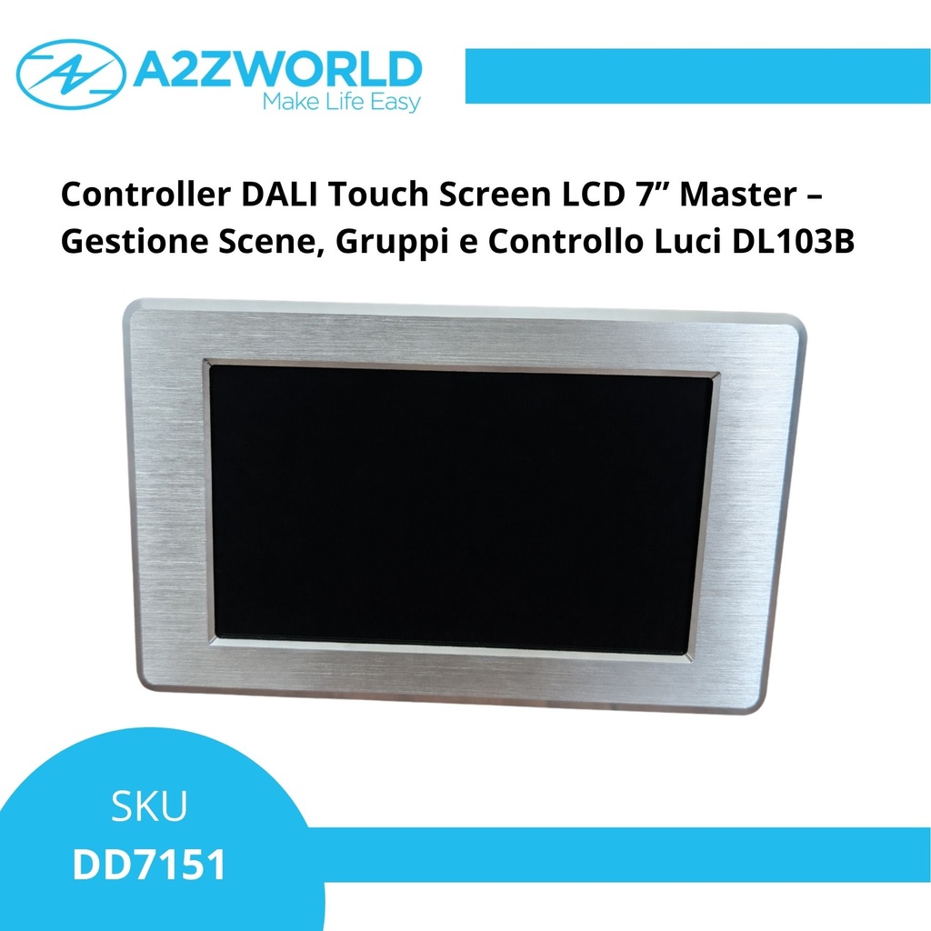 Controller DALI Touch Screen LCD 7” Master – Gestione Scene, Gruppi e Controllo Luci DL103B - DD7151