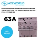 A2ZWORLD RCBO Interruttore Magnetotermico Differenziale con Doppia Leva Tipo A Curva C 4P 4M 10kA 300mA, Diagnostica Visiva, AC 400V IP20 GYM10LE-125, Disponibili 63A 80A 100A - GB24663