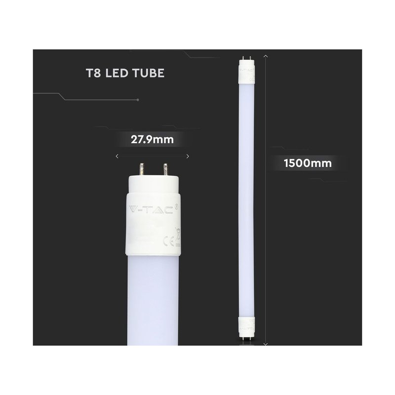 Tubo Led T8 G13 150cm 140lm/W 15W 2150lm Super Luminoso Massimo Risparmio Energetico SKU-216482, Disponibili 4000K 6400K - TL8150SF