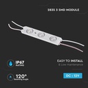 Modulo LED SMD 2835 12V 1,5W 3 LED IP67 120°, Disponibili Blu, Rosso, Verde, 3000K, 6400K - ML0303C