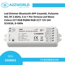 Led Dimmer Bluetooth APP Casambi, Pulsante NO, RF 2.4GHz, 5 in 1 Per Striscia Led Mono Colore CCT RGB RGBW RGB+CCT 12V 24V 5CHX3A, 0-100%