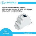 Convertitore Segnale DALI DMX512 Bidirezionale, Gateway da Guida DIN, Display Digitale, 12V 24V 36V 48V, DALI-2