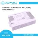 Controller LED WiFi 5 canali PWM, 12-48V, 5x10A, RGBW CCT