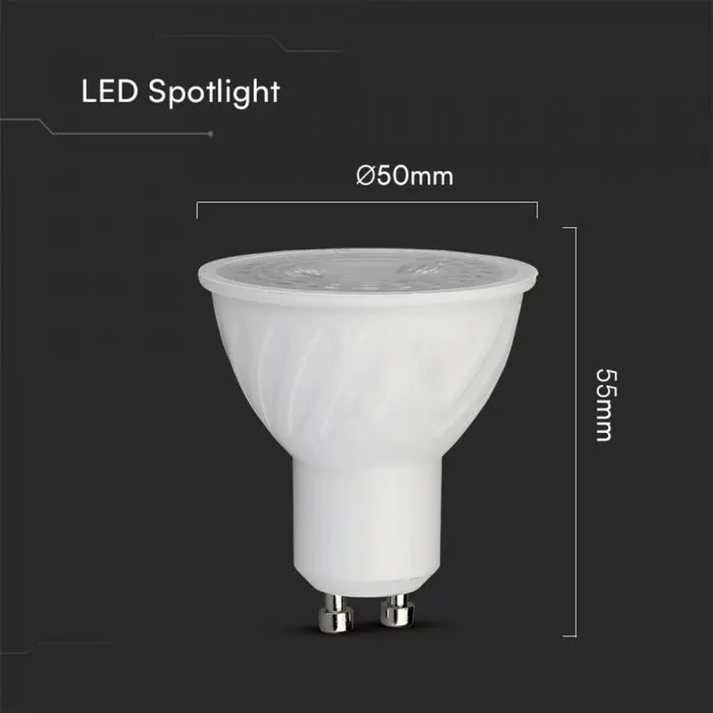 Lampada LED GU10 Dimmerabile Triac Taglio di Fase 6W 445lm, Angolo Stretto 38° 220V, 3000K/4000K/6500K - GU1006SC